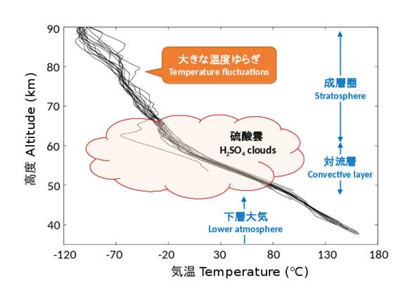 Vertical profile of atmospheric temperature obtained by radio occultation experiments