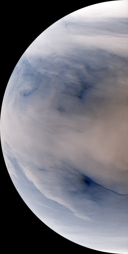 Venus nightside synthesized false color image by IR2 1.735 µm and 2.26 µm (2016 Jul 12)