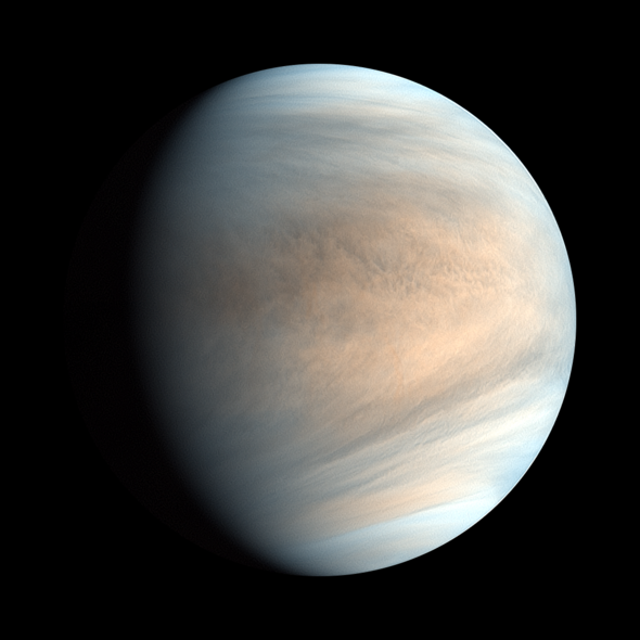 UVIで撮影した金星昼面合成擬似カラー画像（2015/12/07）の写真
