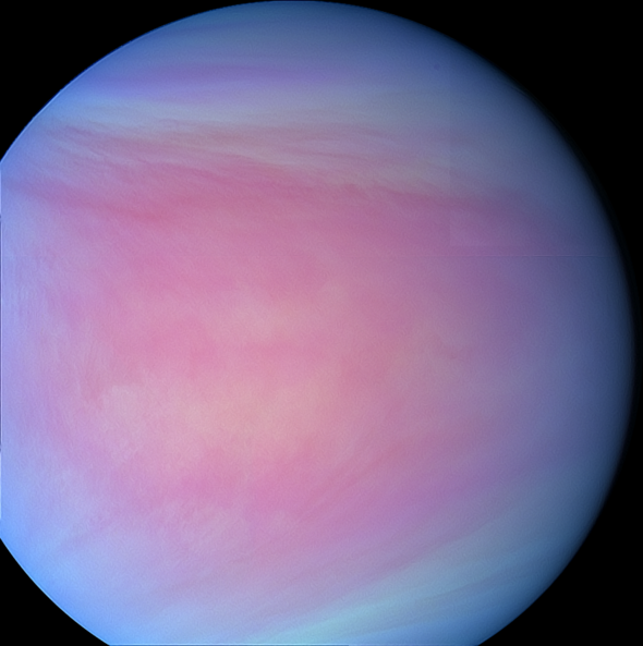 UVIとIR1で撮影した金星昼面合成擬似カラー画像（2016/04/25） その2の写真