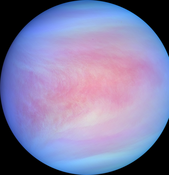UVIとIR1で撮影した金星昼面合成擬似カラー画像（2016/05/06） その1の写真