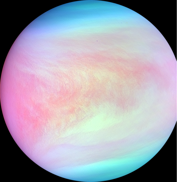 UVIとIR2で撮影した金星昼面合成擬似カラー画像（2016/05/06） その1の写真