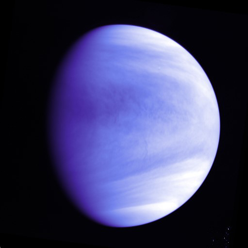 Venus' image acquired by UVI after Venus Orbit Insertion (colored)