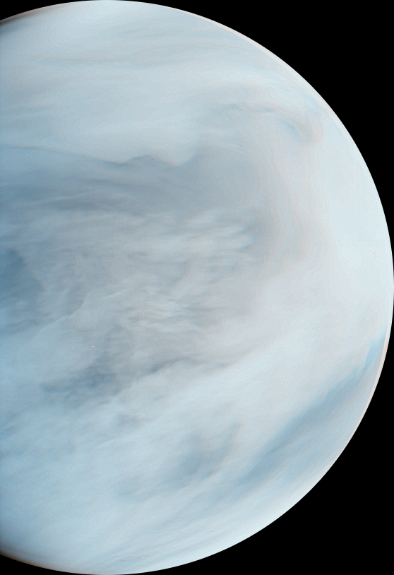 Venus nightside synthesized false color image by IR2 1.735 µm and 2.32 µm (2016 Sep 04) No.1
