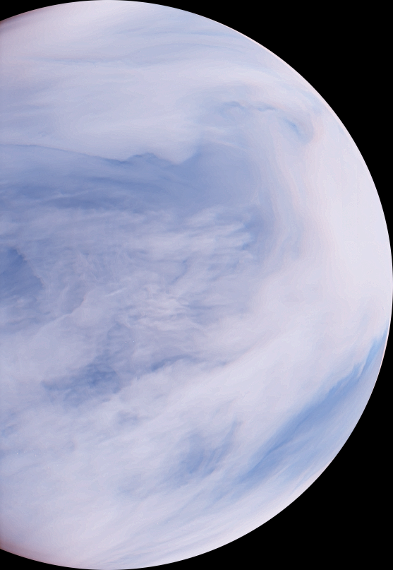 IR2（1.735 µm, 2.26 µm）で撮影した金星夜面合成擬似カラー画像（2016/09/04） その1の写真