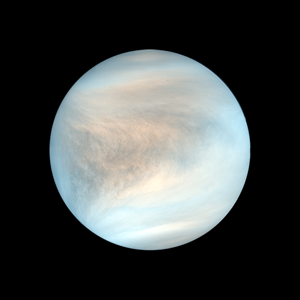 UVIで撮影した金星昼面合成擬似カラー画像（2016/05/06）の写真