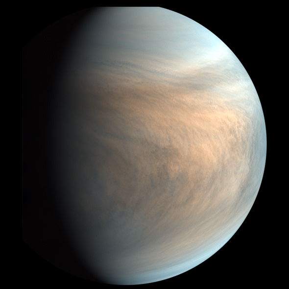 UVIで撮影した金星昼面合成擬似カラー画像（2017/01/03）の写真