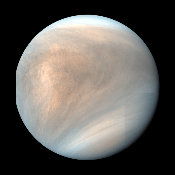UVIで撮影した金星昼面合成擬似カラー画像（2017/01/26）の写真