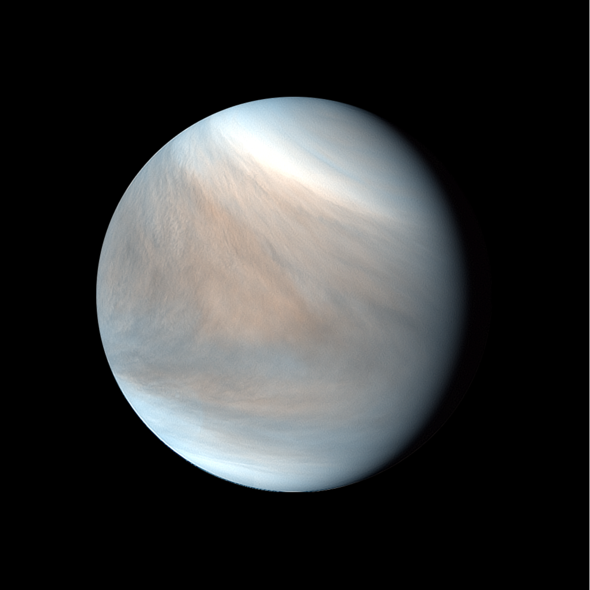 UVIで撮影した金星昼面合成擬似カラー画像（2018/02/13）の写真