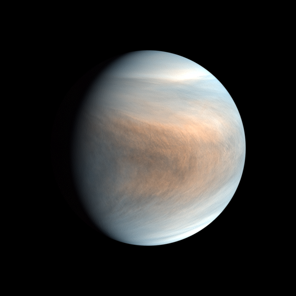 UVIで撮影した金星昼面合成擬似カラー画像（2018/03/18） その1の写真