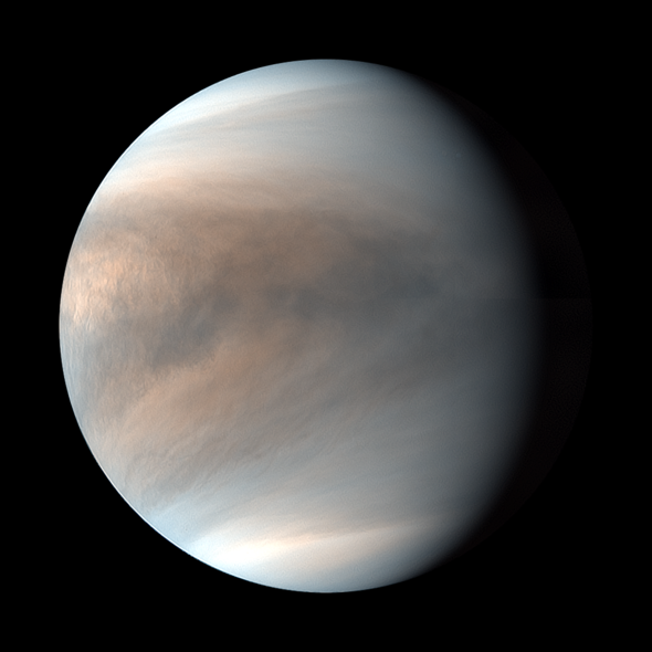 UVIで撮影した金星昼面合成擬似カラー画像（2018/03/30） その1の写真
