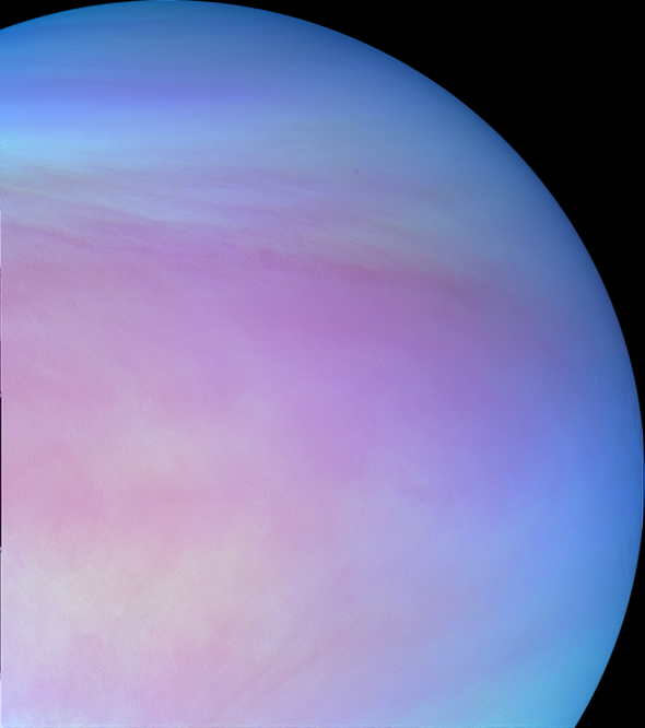 UVIとIR1で撮影した金星昼面合成擬似カラー画像（2016/04/25） その3の写真